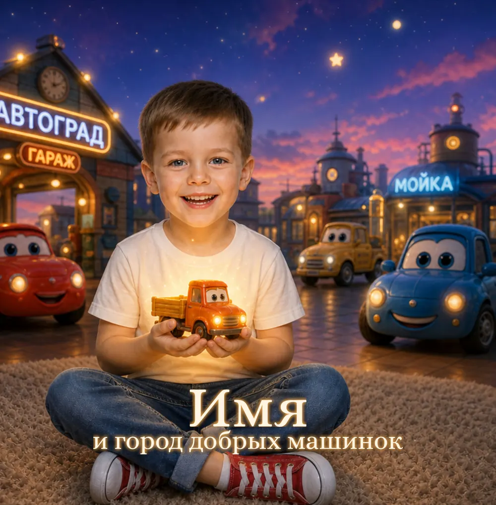 Обложка сказки «{И} и город добрых машинок»